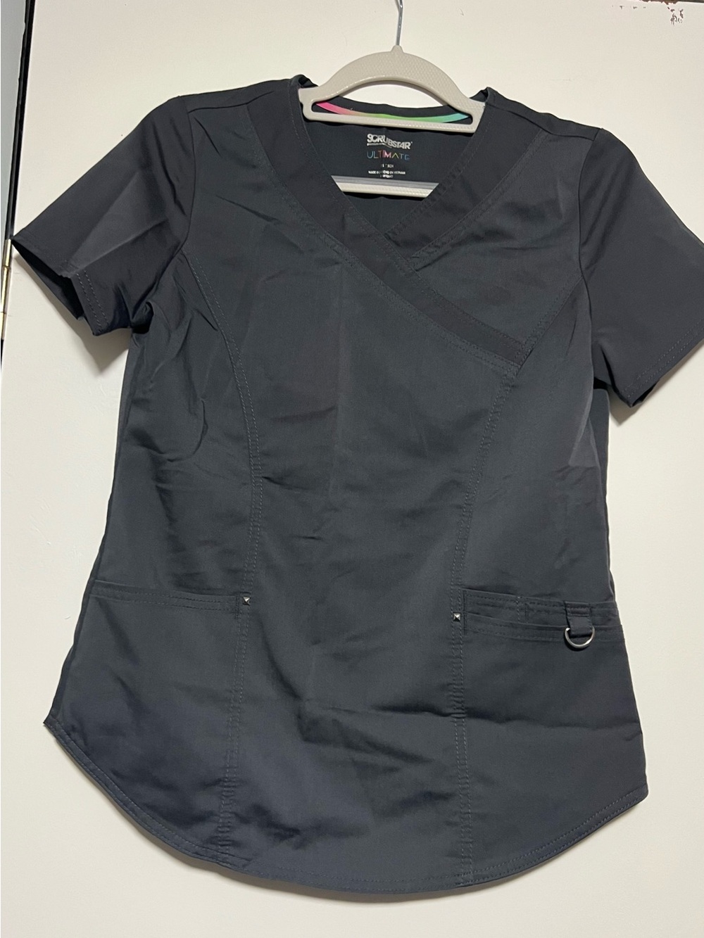 Scrubstar Black Short Sleeve V-Neck Medical Scrub Top